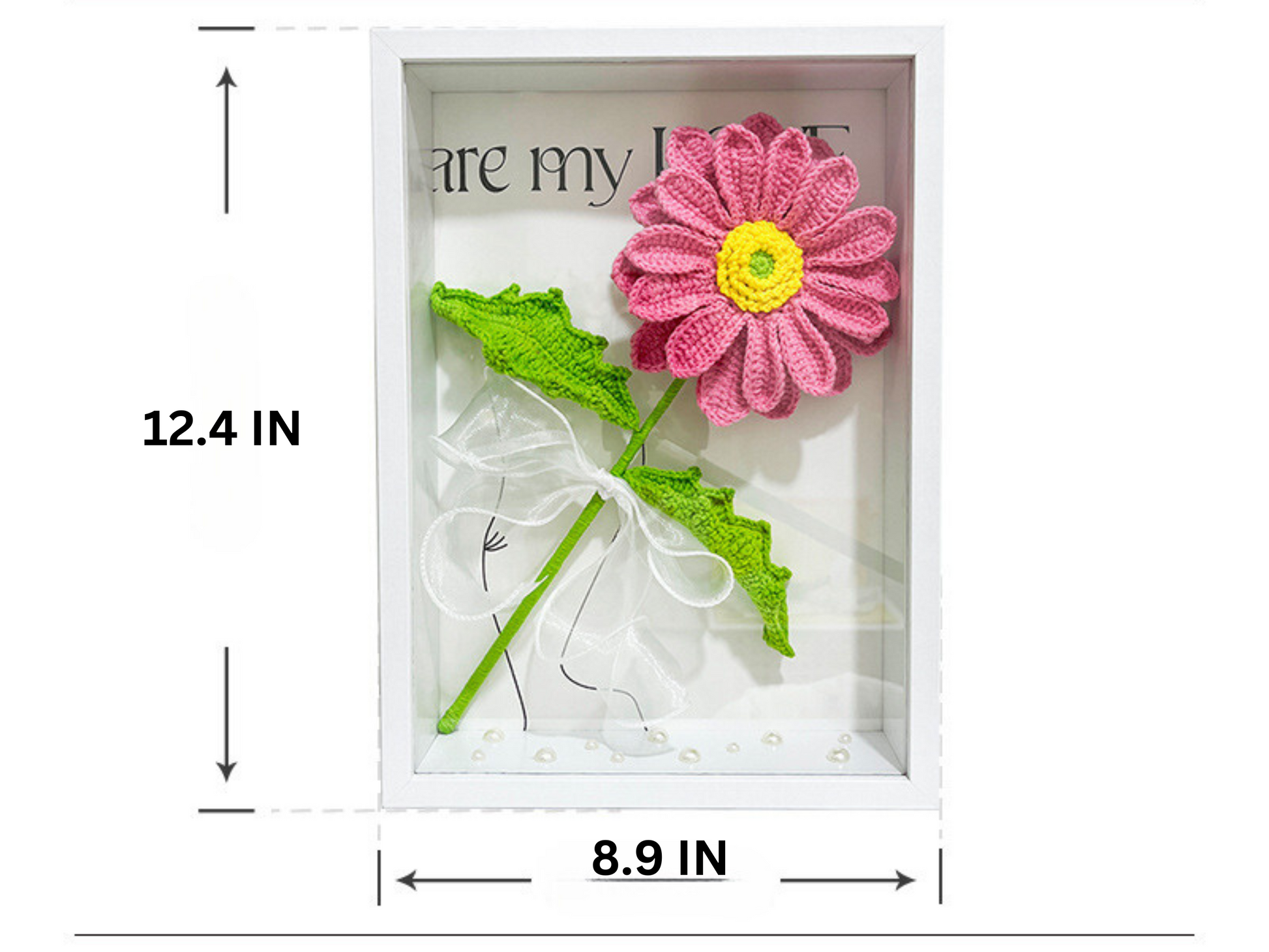 Size of Crochet Flower Photo Frame