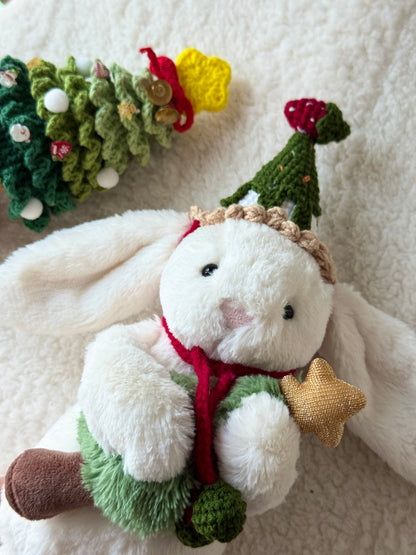 Scene with larger crochet tree decor