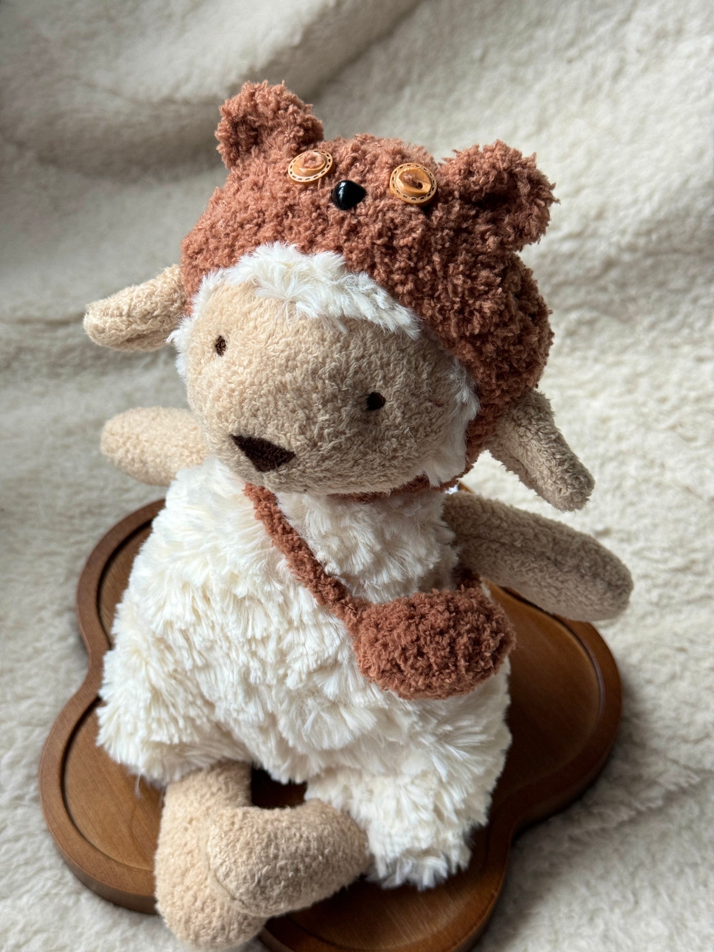 Bear Hat & Bag Set for Jellycat Lollie Lamb and Peanut (Similar Size Plushies)