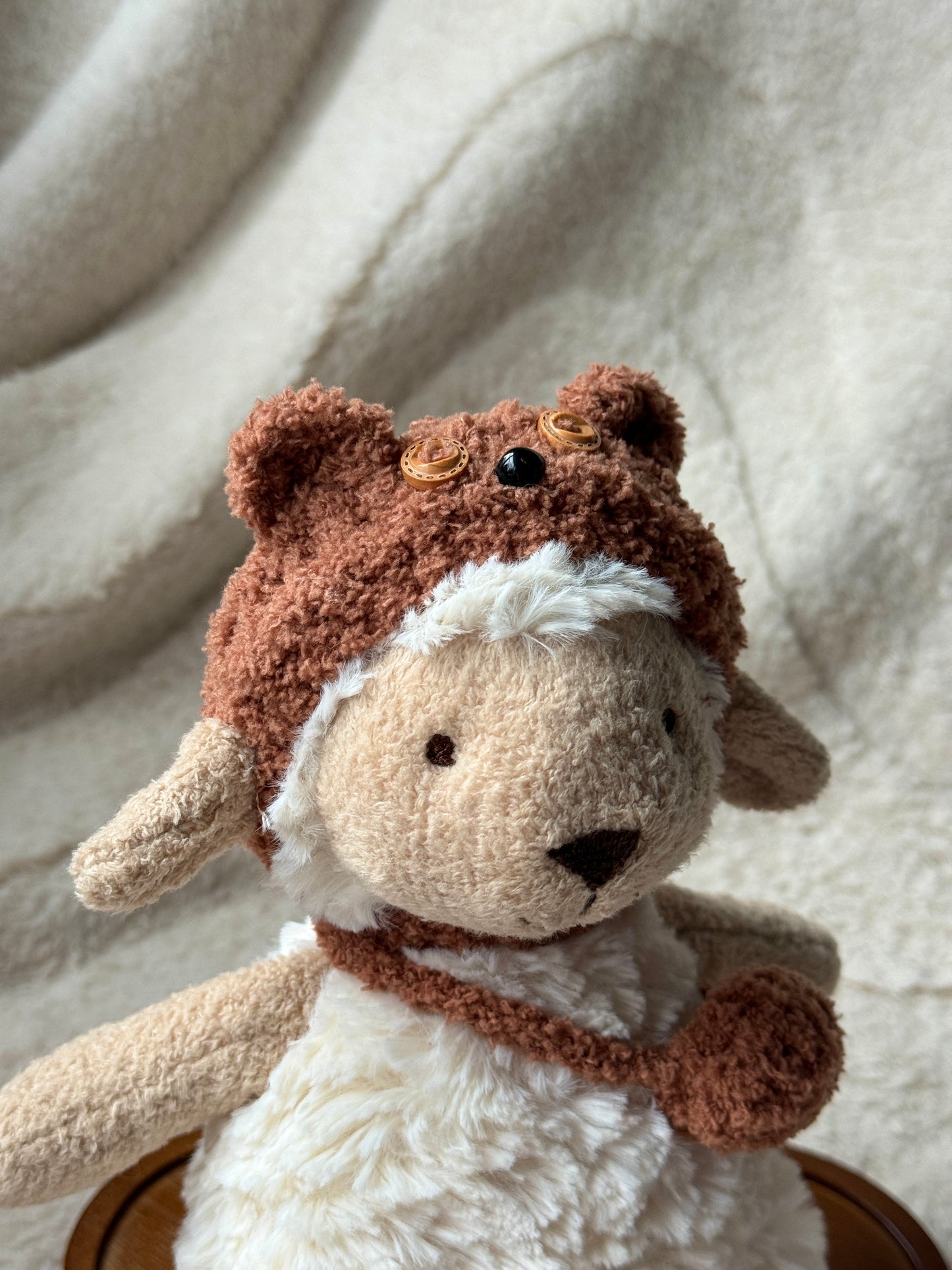 Bear Hat & Bag Set for Jellycat Lollie Lamb and Peanut (Similar Size Plushies)