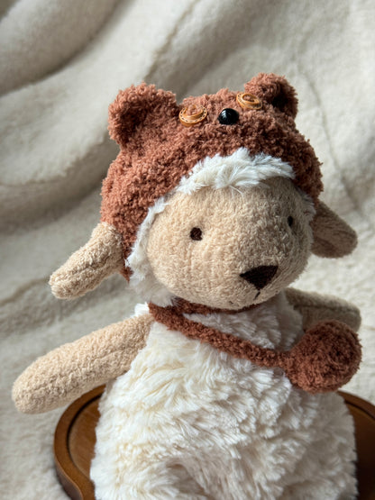 Bear Hat & Bag Set for Jellycat Lollie Lamb and Peanut (Similar Size Plushies)