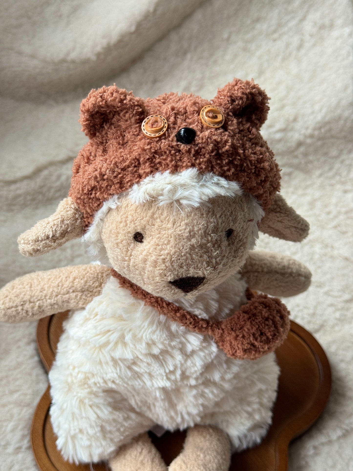 Bear Hat & Bag Set for Jellycat Lollie Lamb and Peanut (Similar Size Plushies)