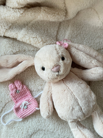 Bunny Ear Backpack for Bashful Bunny Junior or 18cm Plush Toys
