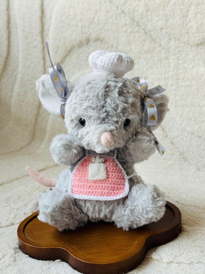 Chef Outfit for Jellycat Yummy Mouse (fit for any yummy plush) – Crochet Hat & Apron Set