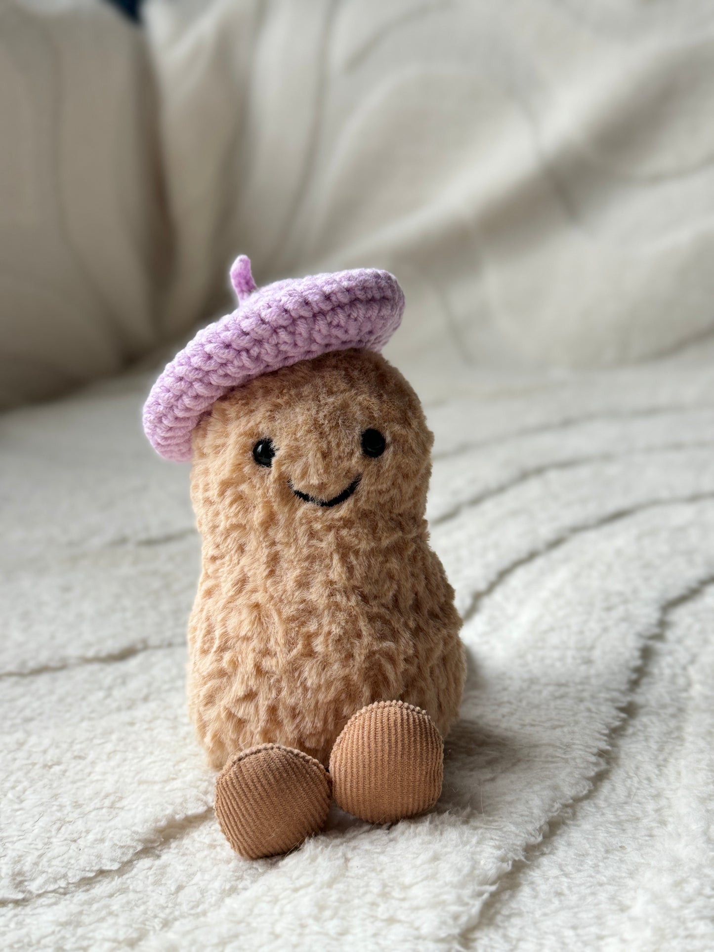 Crochet Beret for Jellycat Amuseables Peanut