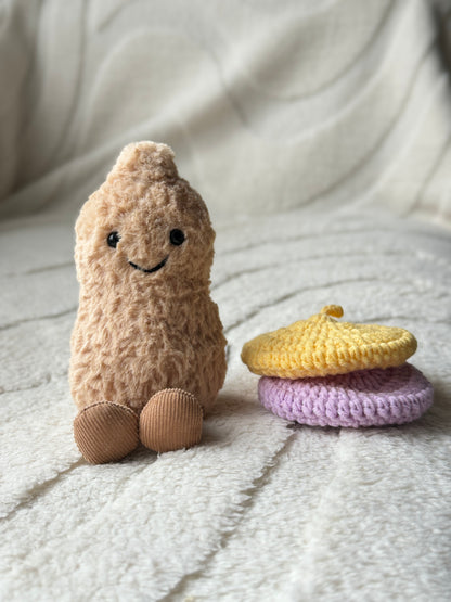 Crochet Beret for Jellycat Amuseables Peanut