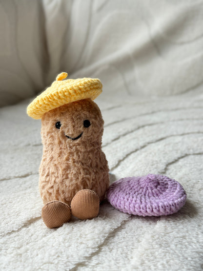 Crochet Beret for Jellycat Amuseables Peanut
