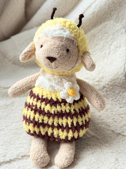 Crochet Bumble Bee Outfit for Jellycat Lollie Lamb
