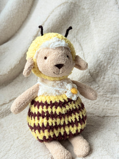 Crochet Bumble Bee Outfit for Jellycat Lollie Lamb