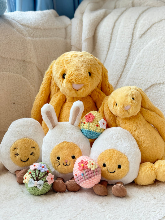 Crochet Easter Egg Trio – Spring Blossom Edition (with Blind Box Option!)