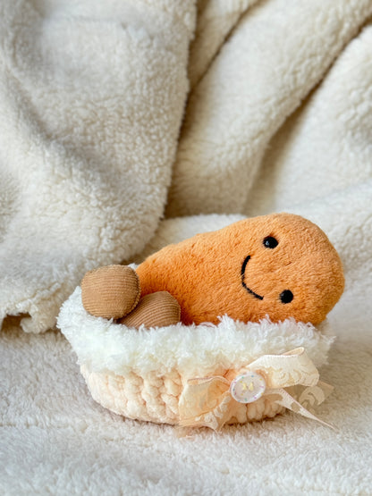 Crochet Plush Nest – Soft Beige Cozy Bed for Jellycat and Plush Toys