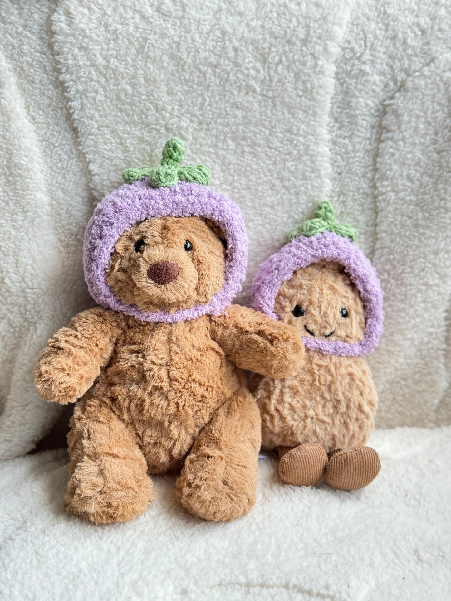 Crochet Aubergine Hat for Jellycats