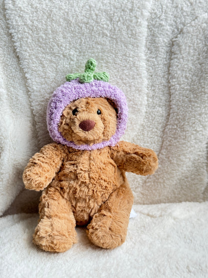 Crochet Aubergine Hat for Jellycats