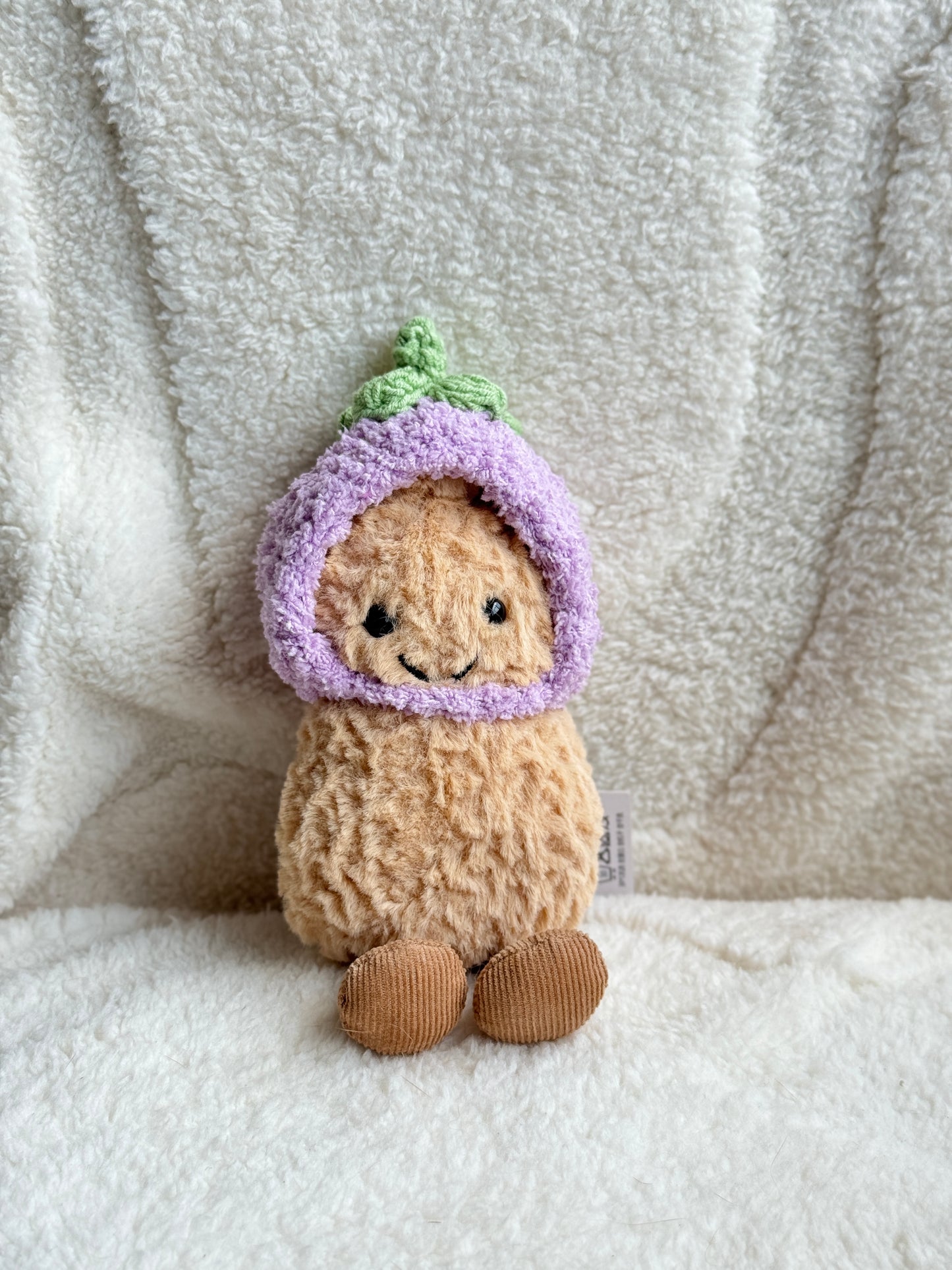 Crochet Aubergine Hat for Jellycats