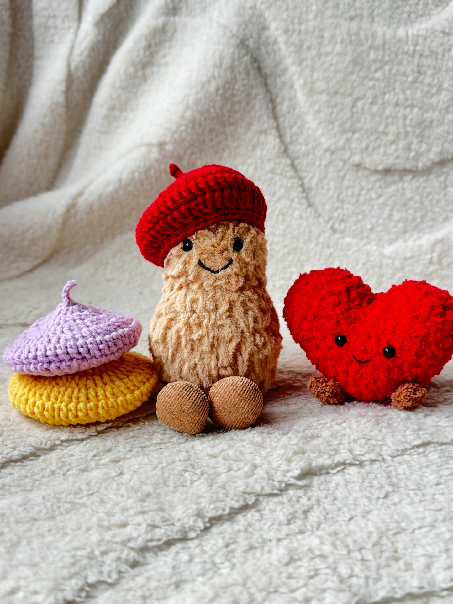 Crochet Beret for Jellycat Amuseables Peanut