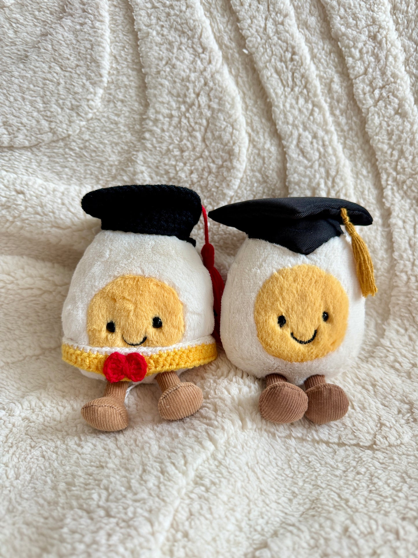 Graduation Outfit for Jellycat & Similar Size Plush – Crochet Cap & Collar Set