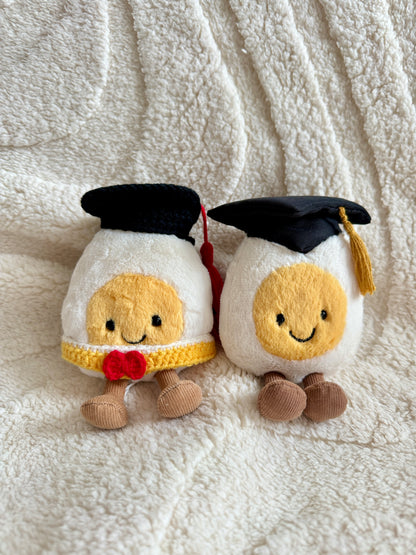 Graduation Outfit for Jellycat & Similar Size Plush – Crochet Cap & Collar Set
