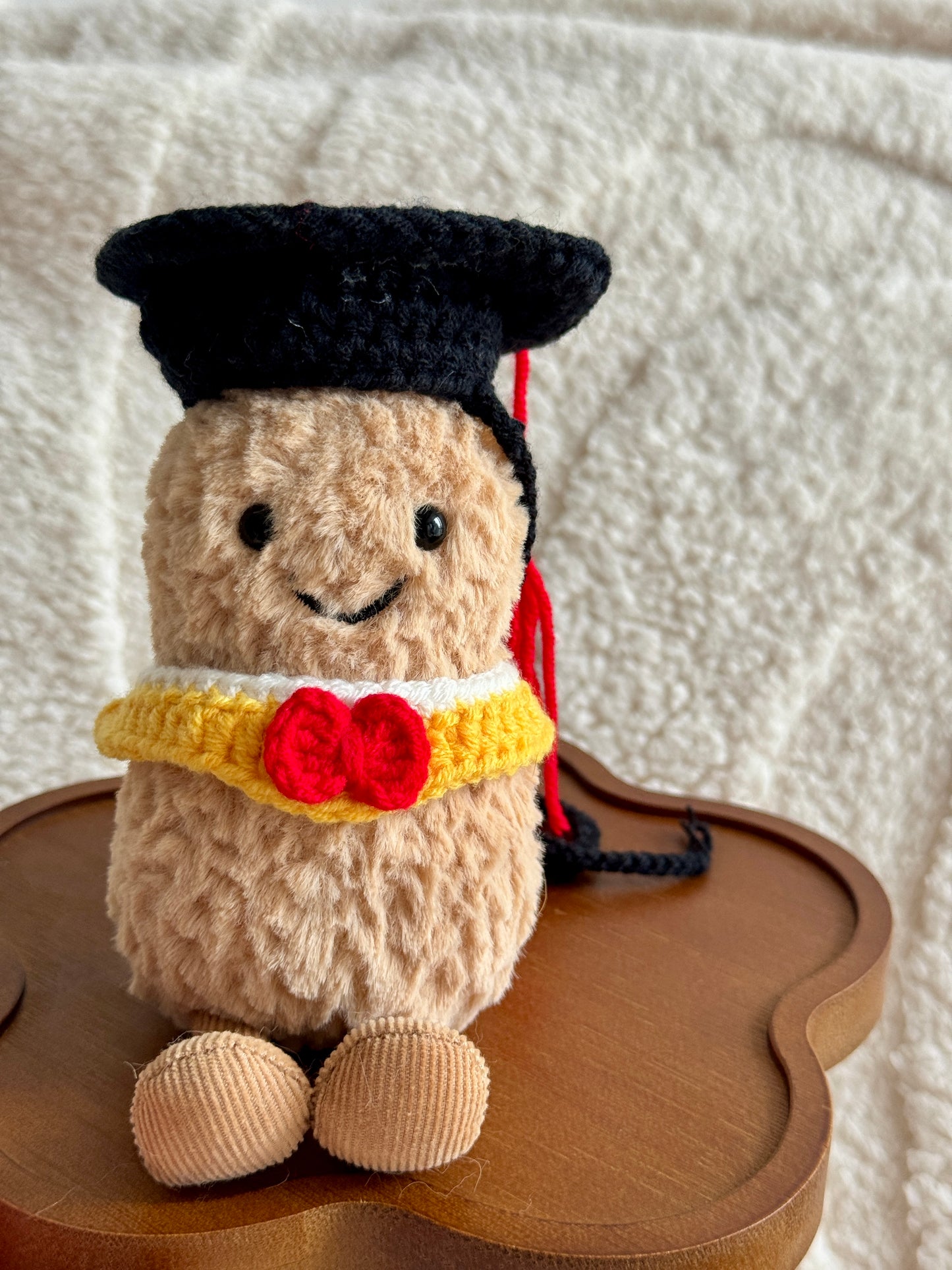 Graduation Outfit for Jellycat & Similar Size Plush – Crochet Cap & Collar Set