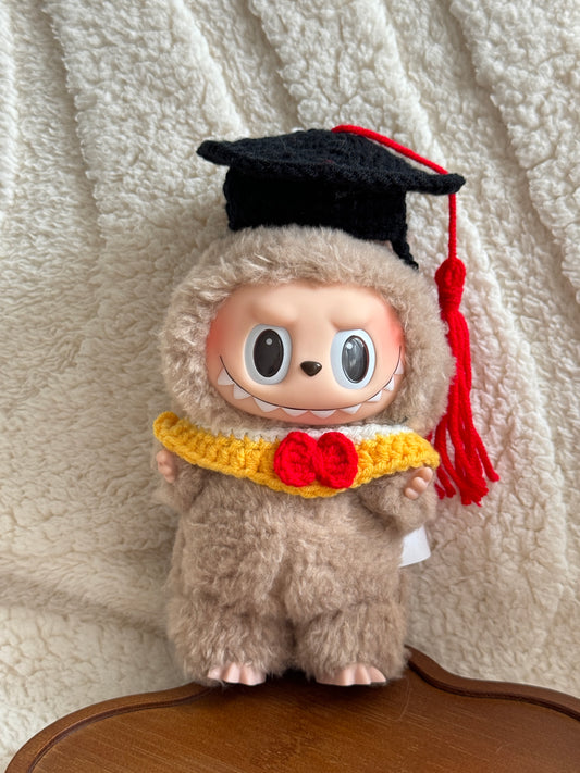 Graduation Outfit for Jellycat & Similar Size Plush – Crochet Cap & Collar Set