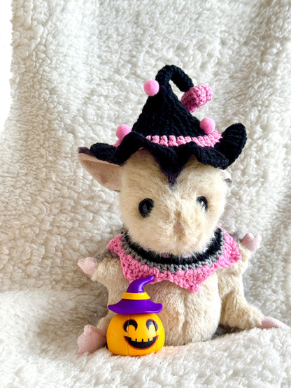 Festive Halloween outfit for Jellycat plush toys styled for spooky season