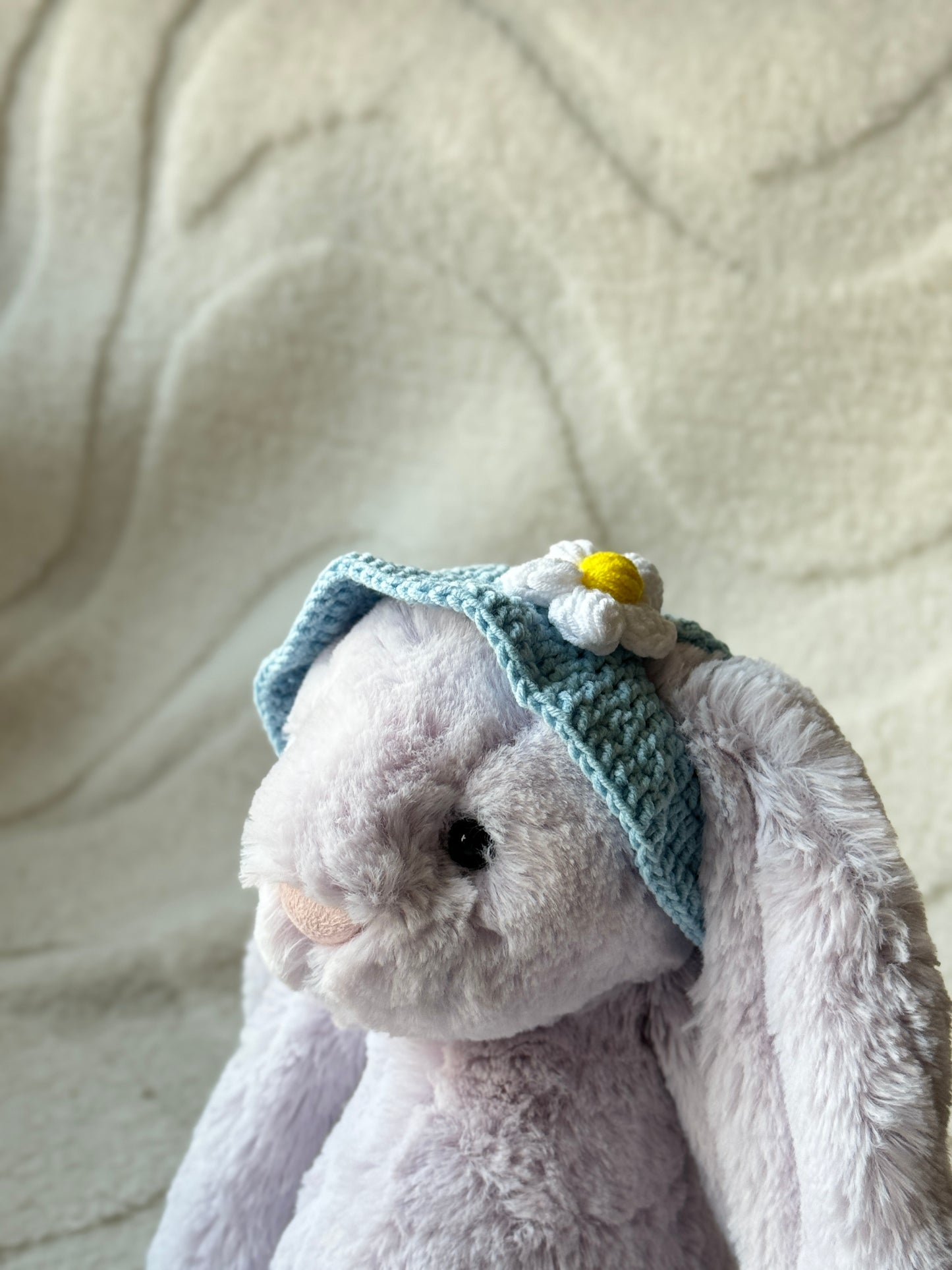 Crochet Daisy Sun Hats for Jellycat Bashful Bunnies