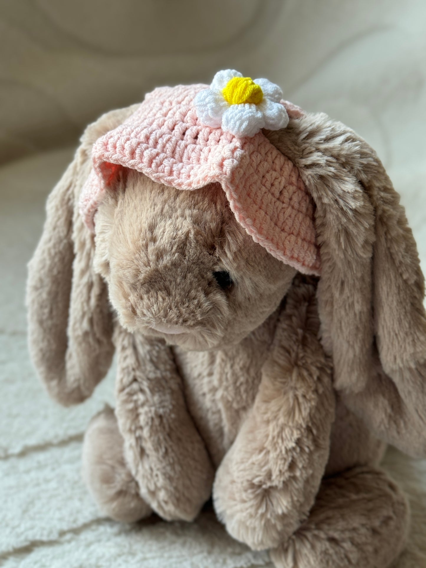 Crochet Daisy Sun Hats for Jellycat Bashful Bunnies