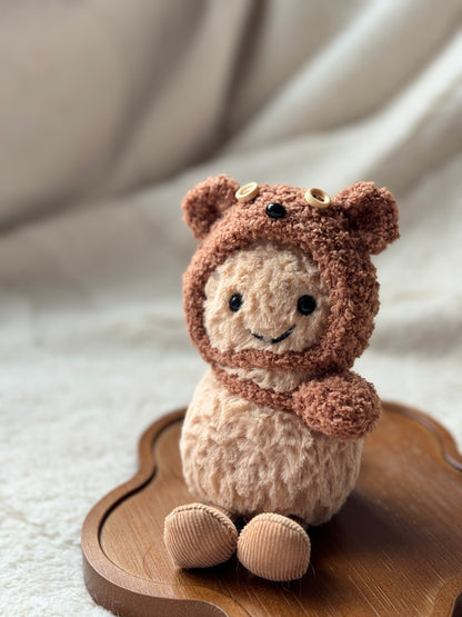 Bear Hat & Bag Set for Jellycat Lollie Lamb and Peanut (Similar Size Plushies)