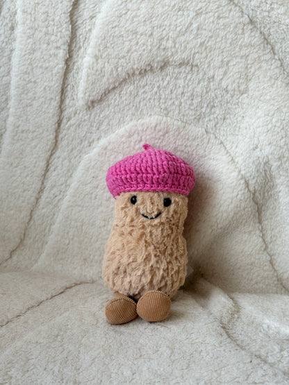 Crochet Beret for Jellycat Amuseables Peanut