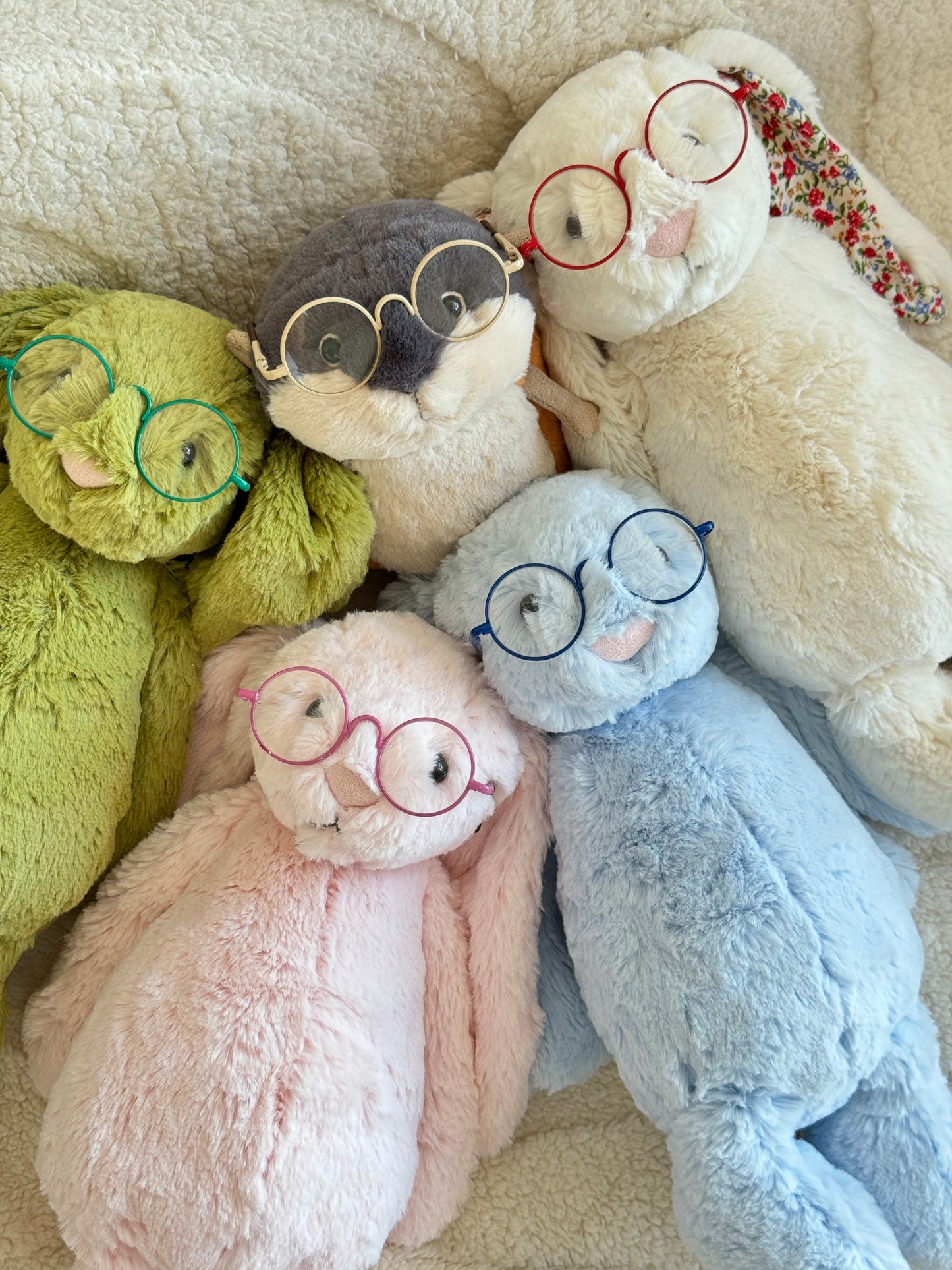 Glasses for Jellycat Plush – 7.5cm (3in) Cute Accessory Frames in 5 Colors