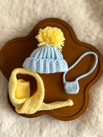 Light Blue & Yellow Crochet Outfit for Jellycat Amuseables