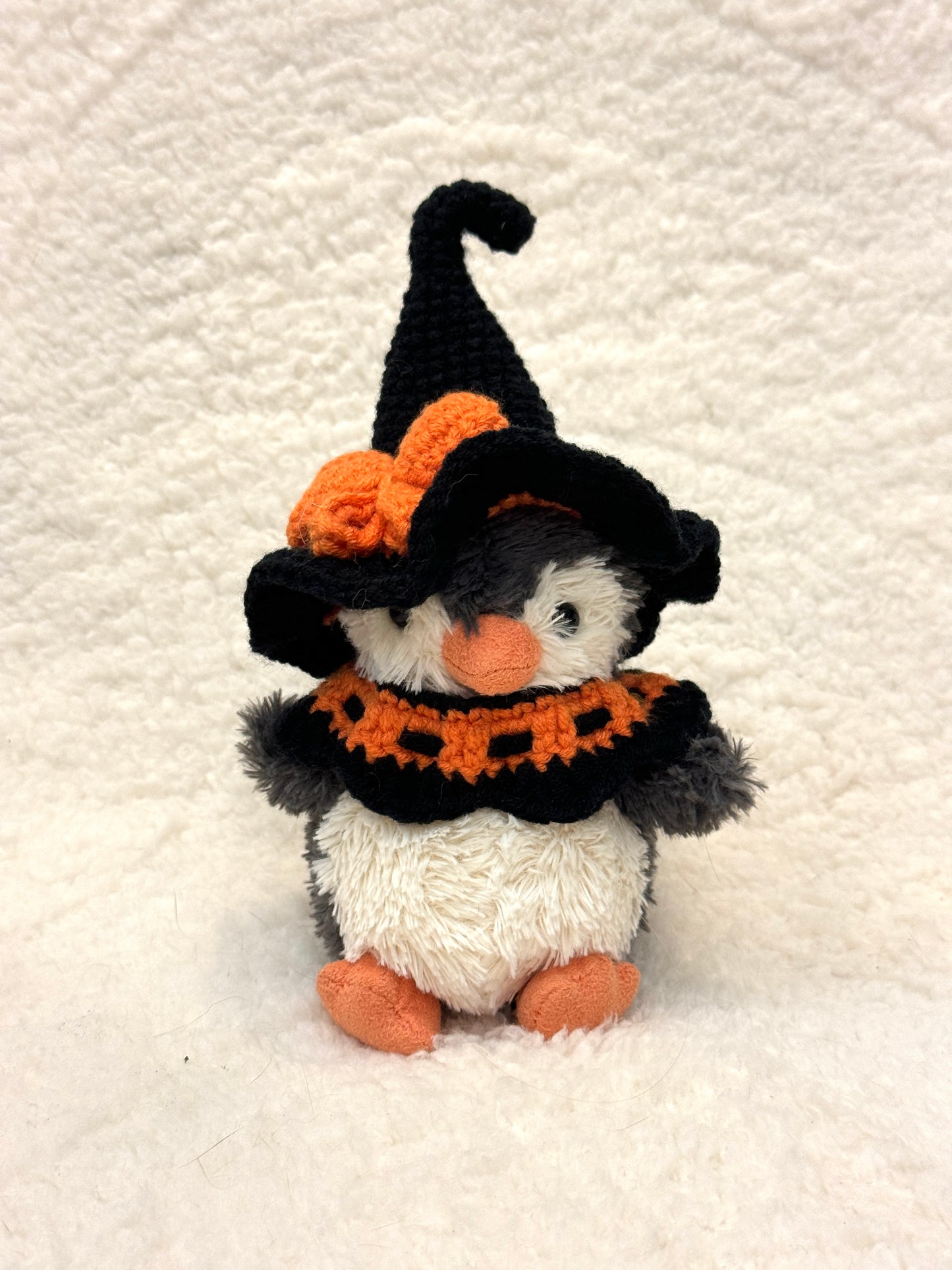 Halloween Witch Hat & Collar Crochet Outfit for Jellycat Plush (Fits 15–18cm)
