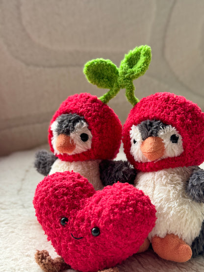 For Lovers Crochet Outfit for Jellycat Amuseables for Cherry Sweethearts