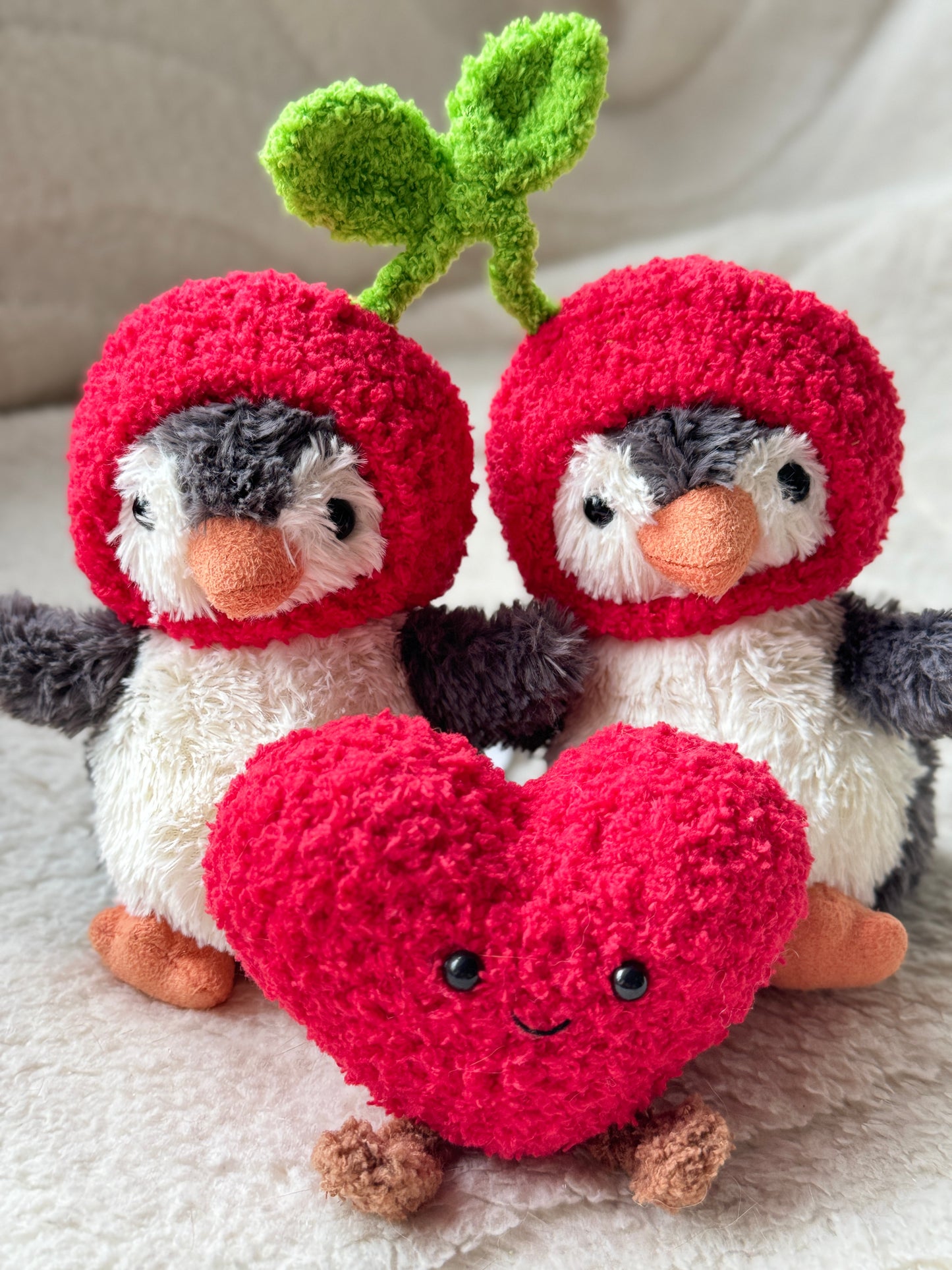 For Lovers Crochet Outfit for Jellycat Amuseables for Cherry Sweethearts