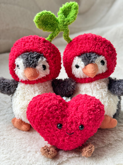 For Lovers Crochet Outfit for Jellycat Amuseables for Cherry Sweethearts