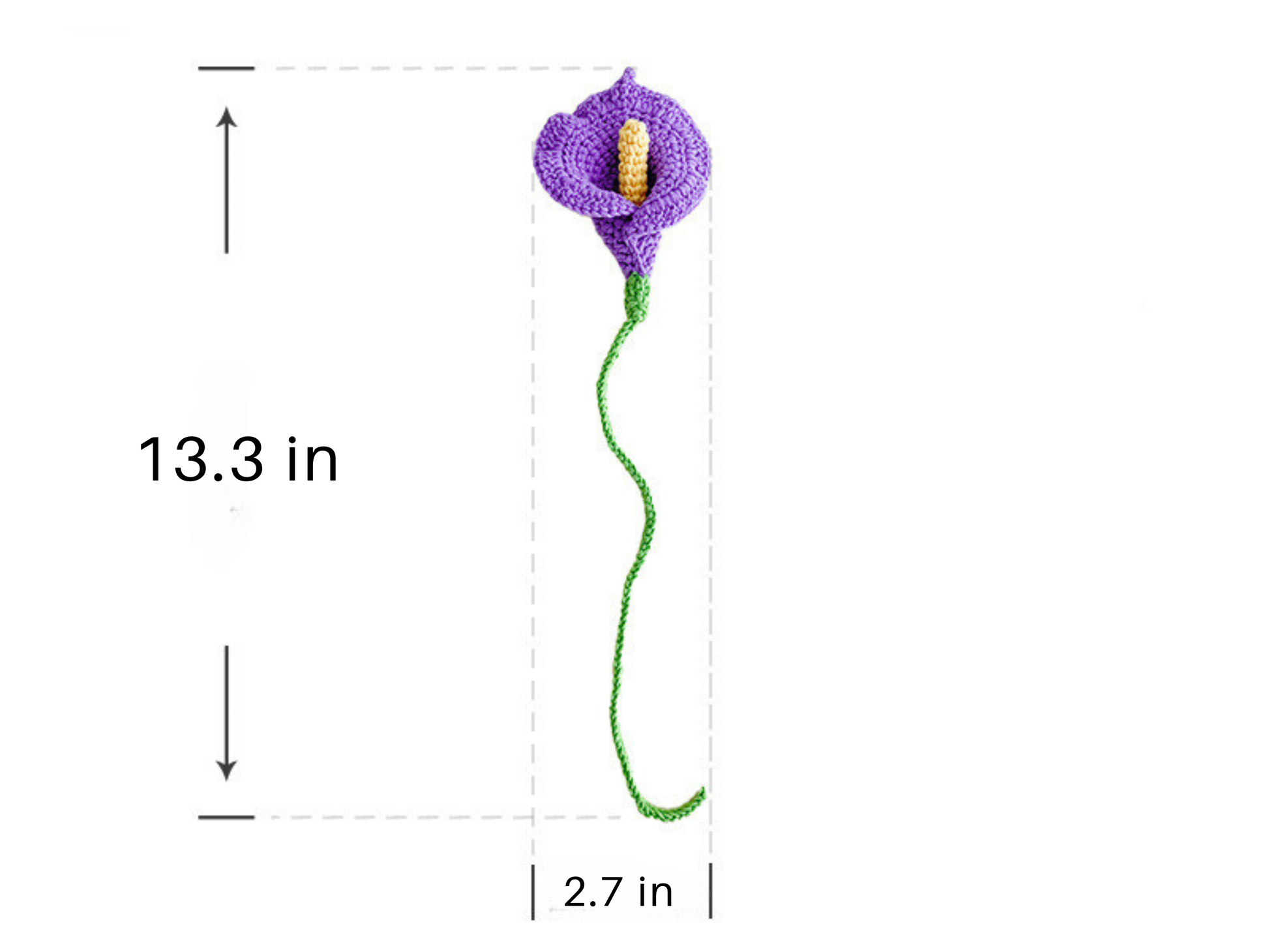 Size of Crochet Common Callalily Bookmark