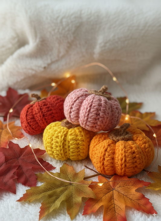 Crochet Pumpkins – Handmade Mini Fall Décor Set