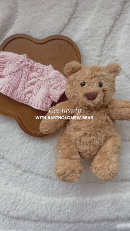 Pink Cable-Knit Jumper for Jellycat Bartholomew Bear – Cozy & Cute Sweater