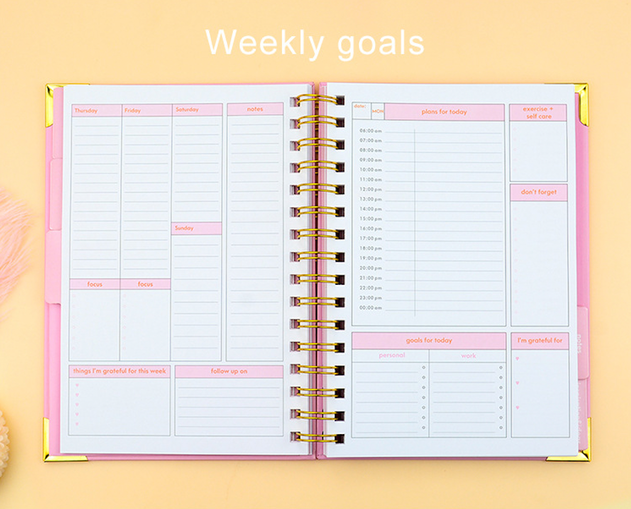 A5 Binding Goal Setting Planner with Template