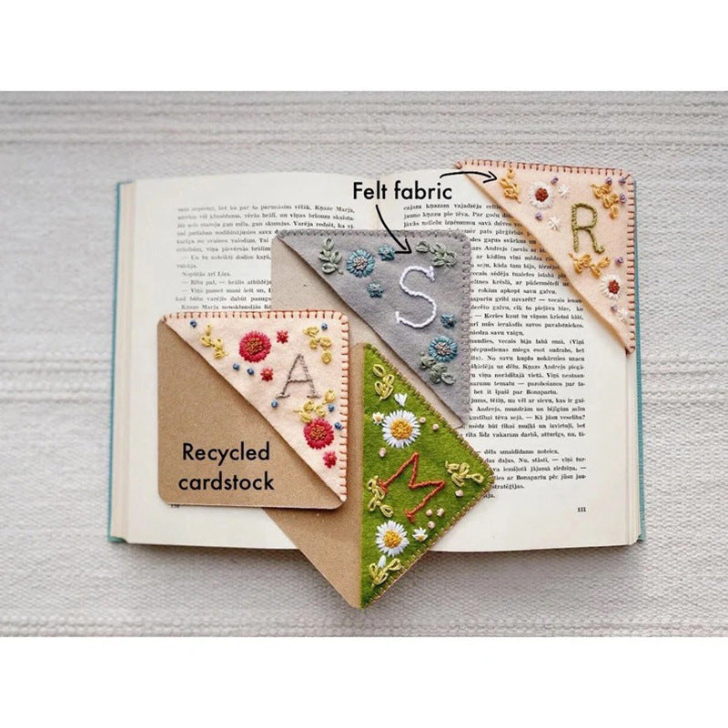  Letters Handmade Embroidery Bookmarks