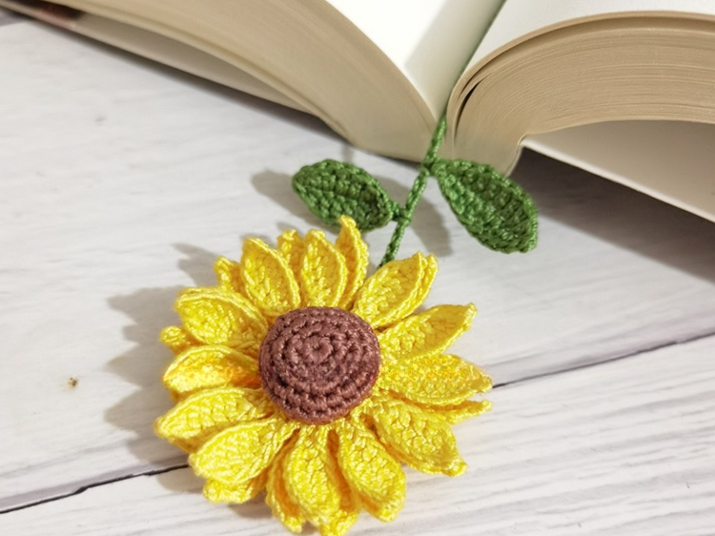 Crochet Sunflower Bookmark