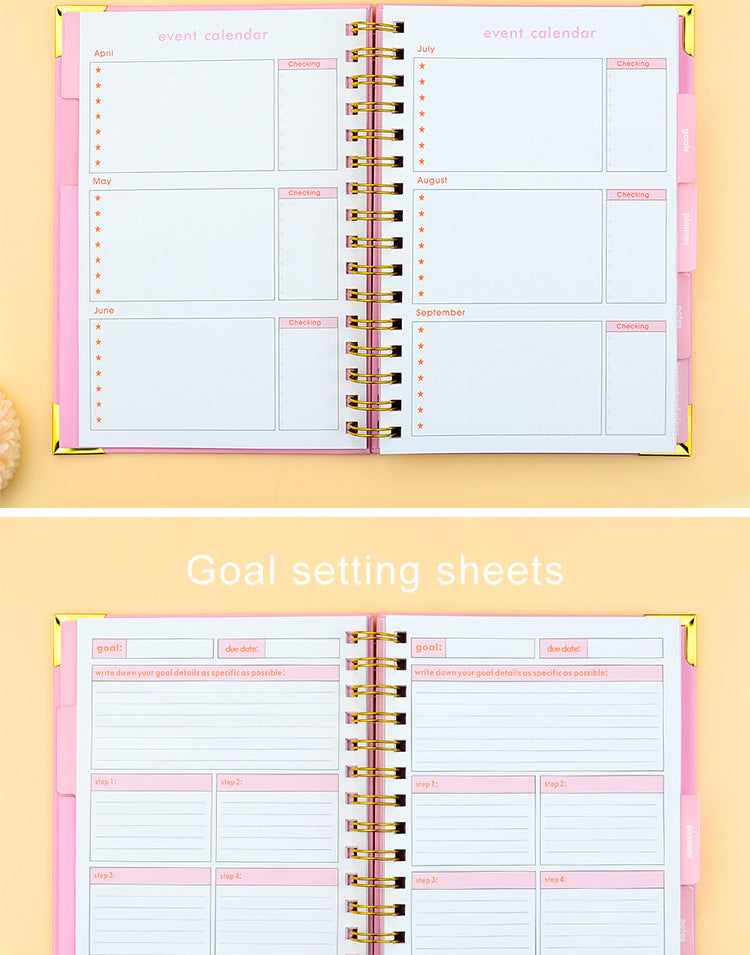 A5 Binding Goal Setting Planner with Template