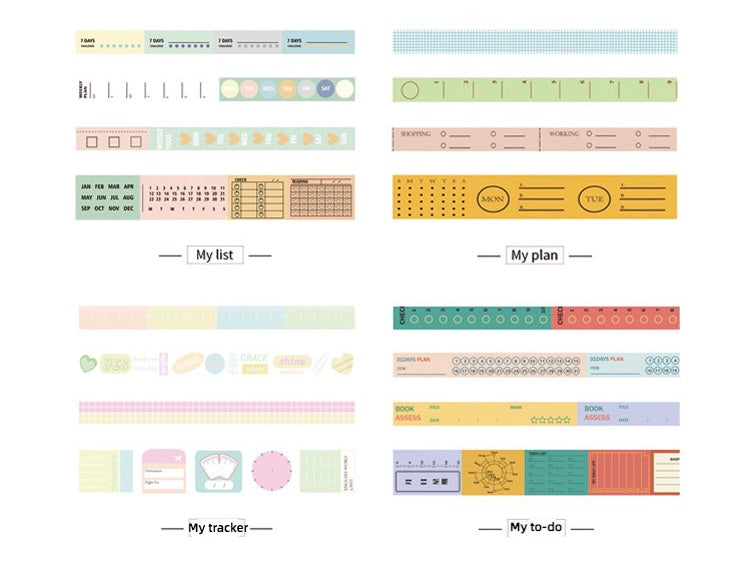 Vintage Lettering and Graphing Washi Tape for Goal Tracking and Planni –  Intothestar Journal