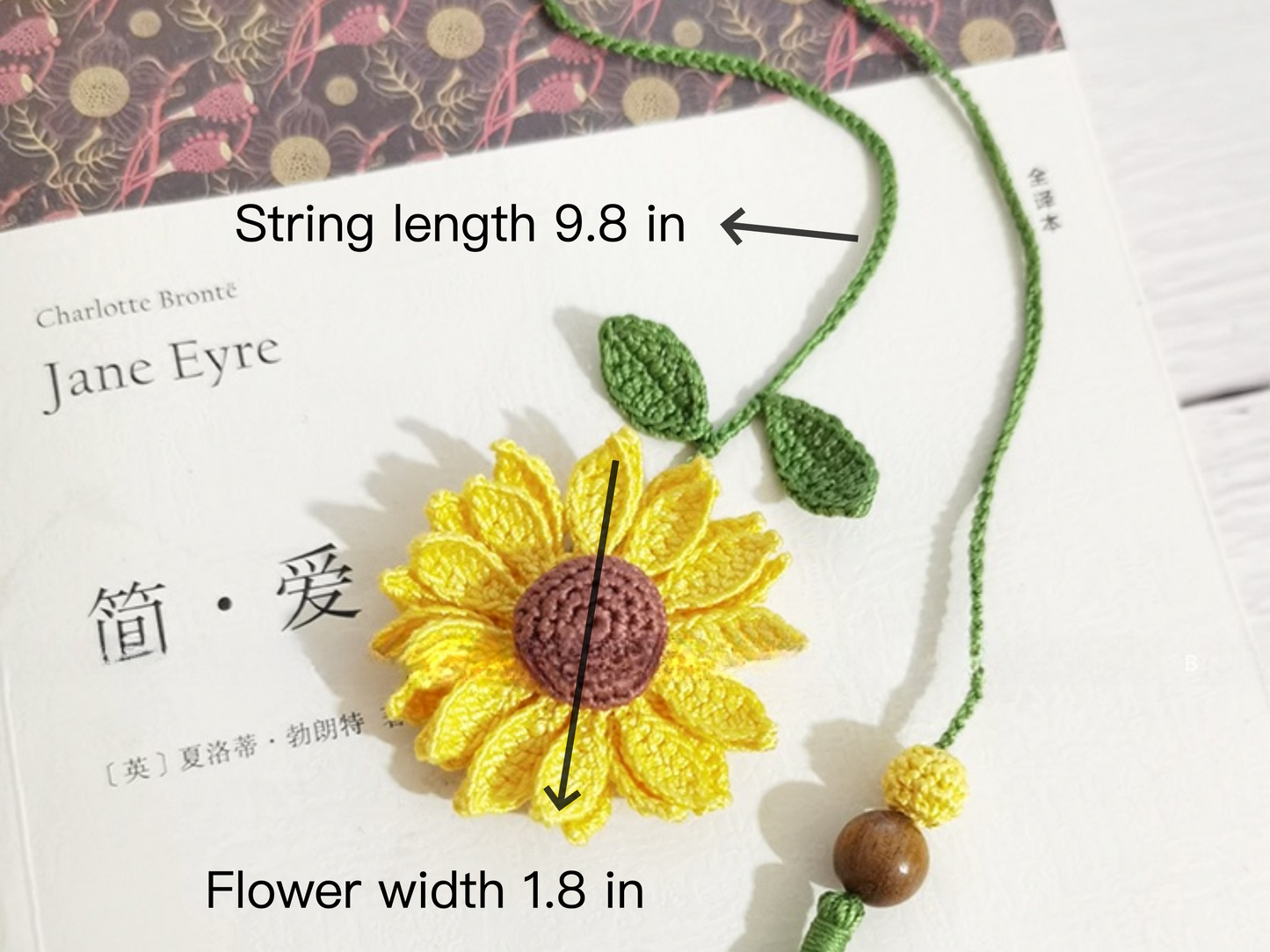 Crochet Sunflower Bookmark